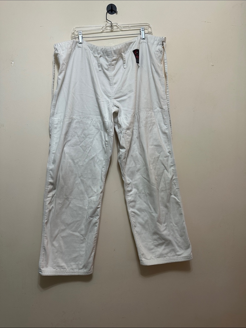 Men's White Martial Arts Pants with Drawcord Waist